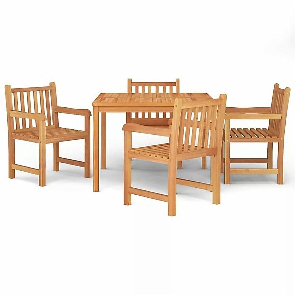 Vidaxl 5-tlg. Garten-essgruppe Massivholz Teak günstig online kaufen