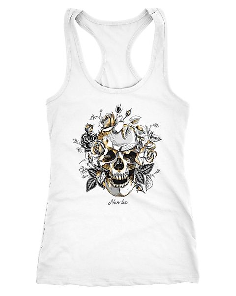 Neverless Tanktop Damen Tank-Top Totenkopf Rosen günstig online kaufen