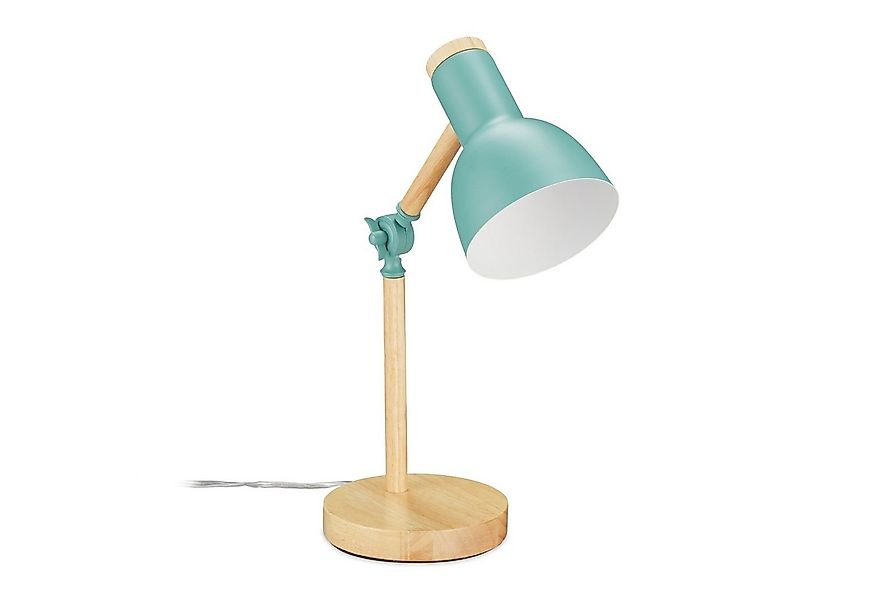 relaxdays Schreibtischlampe Holz verstellbar, grün günstig online kaufen
