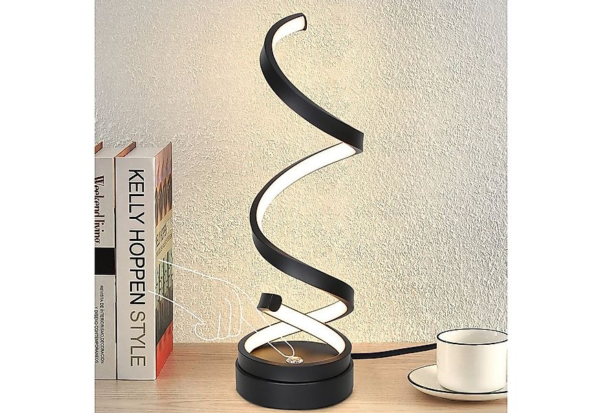 Nettlife LED Tischleuchte LED Tischleuchte Schwarz Modern Spiral, Touch Dim günstig online kaufen
