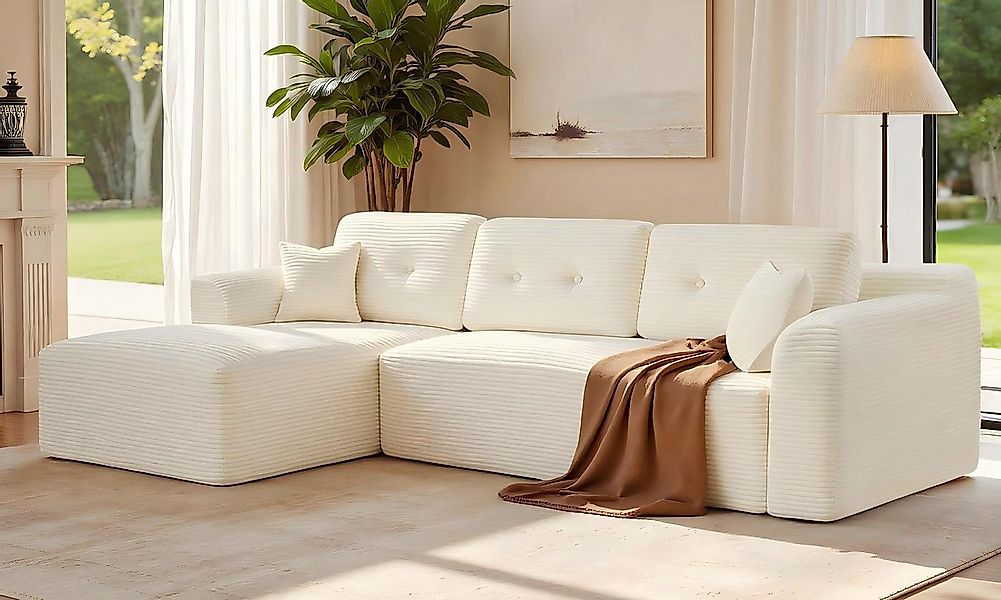 VASAGLE Ecksofa modulares Sofa 244 cm breit vakuumverpackt, Schlafsofa, kei günstig online kaufen