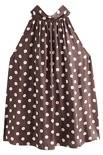 Next Satinbluse Gepunktetes Neckholder-Oberteil, glänzender Satin (1-tlg) günstig online kaufen