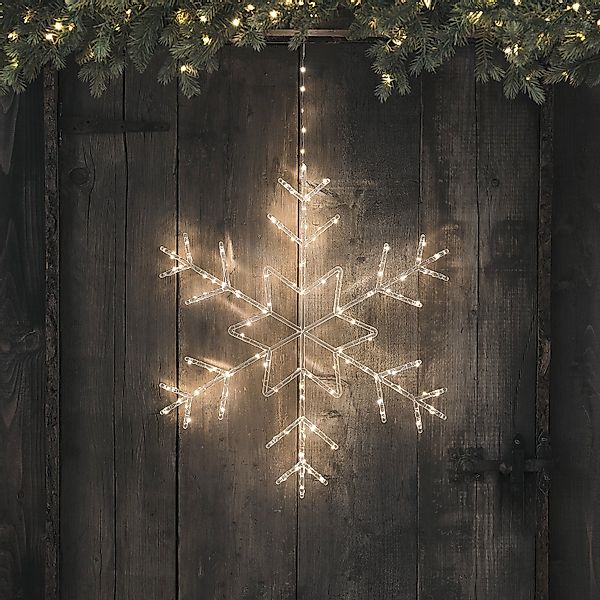 Lights4fun LED Dekolicht 60cm Acryl LED Schneeflocke Weihnachtsdeko außen, günstig online kaufen