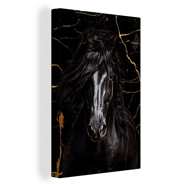 OneMillionCanvasses® Leinwandbild Pferd - Gold - günstig online kaufen