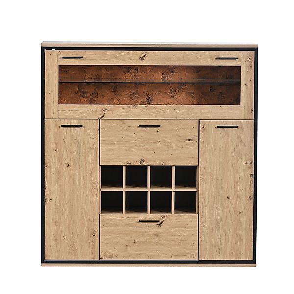 Anrichte Weinschrank 110x38x111cm mit Glasregal für Party - Stilvolle Aufbe günstig online kaufen