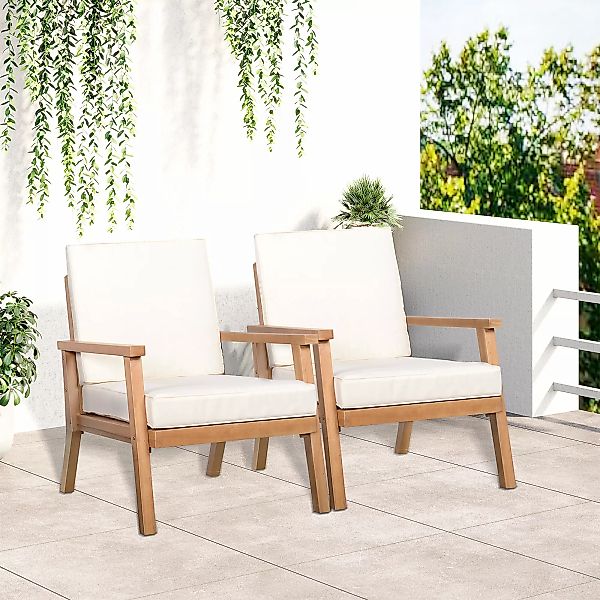 Outsunny Sitzgruppe 2er-Set Gartenstühle mit Kisse, günstig online kaufen
