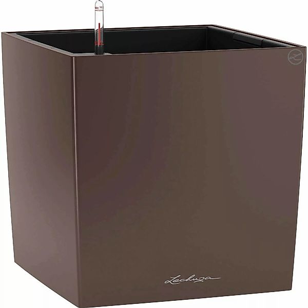 Lechuza Pflanzgefäß Cube Premium 30 cm x 30 cm Espresso metallic günstig online kaufen