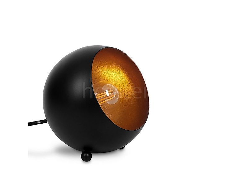 hofstein Tischleuchte schwarz/goldene Tisch Nacht Schreib Leuchte Retro Woh günstig online kaufen