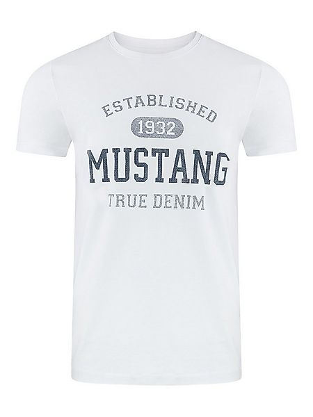 MUSTANG T-Shirt Herren Printshirt Regular Fit (1-tlg) Kurzarm Tee Shirt mit günstig online kaufen