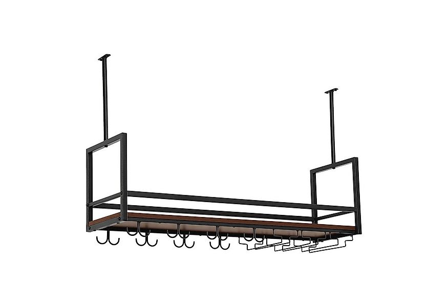 en.casa Weinregal, mit Glashalterung »Borejle« 100 x 30 x 65 cm Schwarz/Wal günstig online kaufen