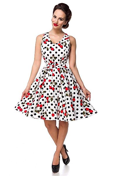 Retro Swingkleid Polka Dots und Kirschen-Motiv günstig online kaufen