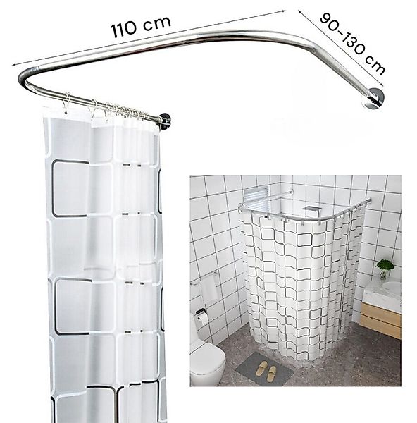 Coradoma Duschvorhangstange U / L Form günstig online kaufen