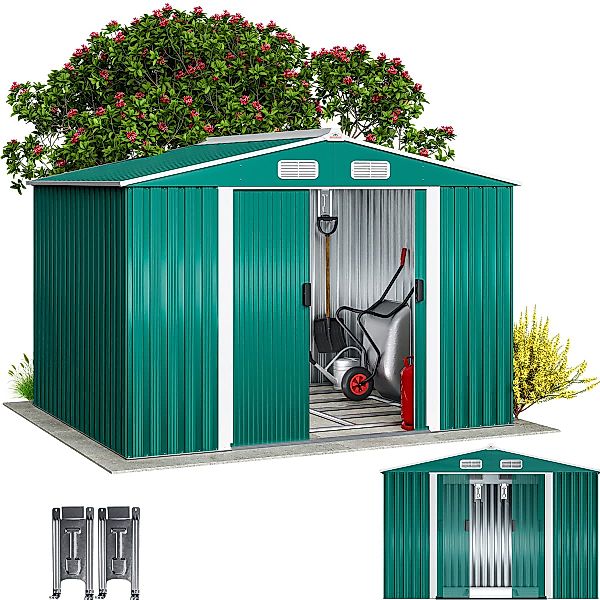 Geräteschuppen Grün Metall 260x205x180cm günstig online kaufen