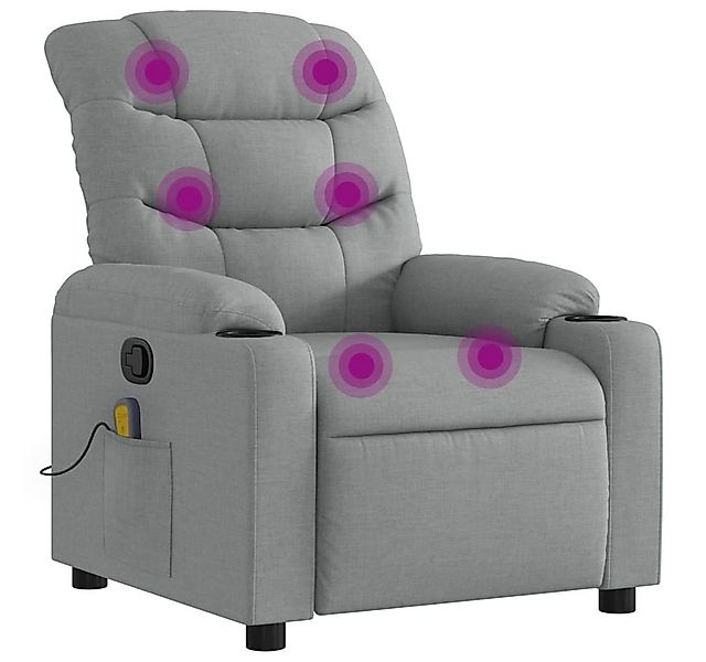 vidaXL Sessel Massage-Relaxsessel, hellgrauer Stoff (1-St) günstig online kaufen