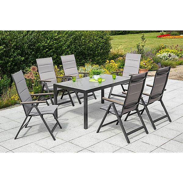 Gartenmöbel-Set Trivero 7-tlg. Diamantbraun inkl. Tisch 150 cm x 90 cm günstig online kaufen