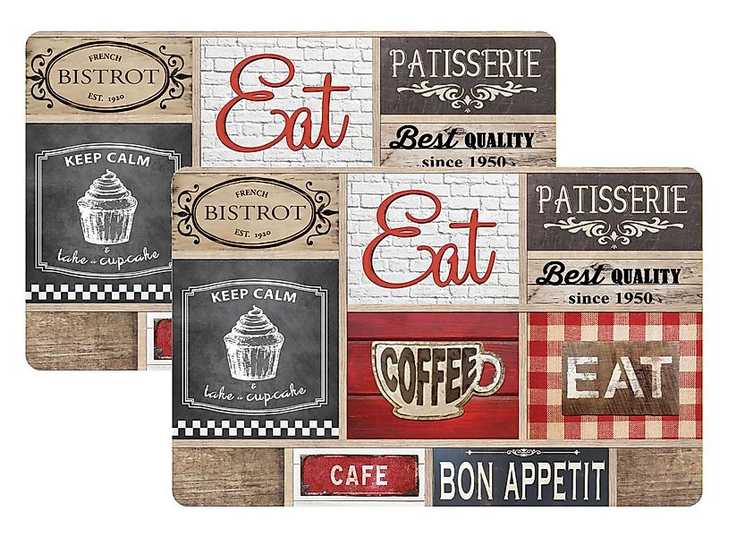 dynamic24 Platzset Coffee Shop, (2-St), Tischset günstig online kaufen