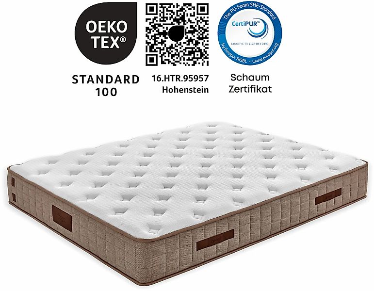 Yatas Bedding Taschenfederkernmatratze "Majestät First Class Cool& Wool", 3 günstig online kaufen