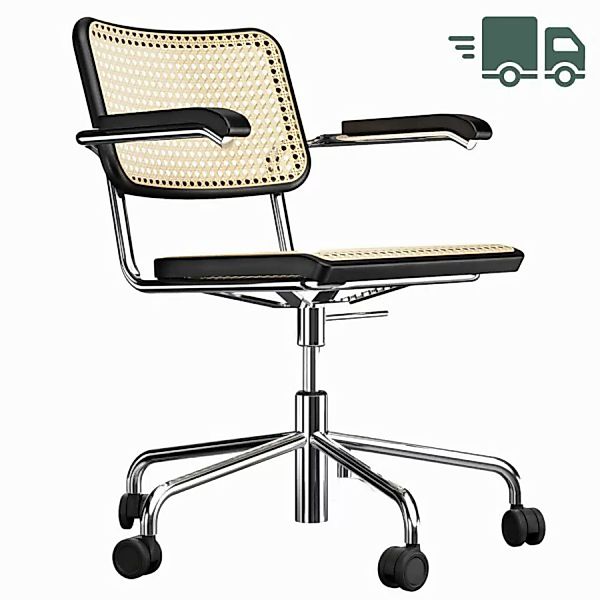 THONET Drehsessel S 64 VDR Atelier mit Armlehnen | Rohrgeflecht-Sitz | Gest günstig online kaufen