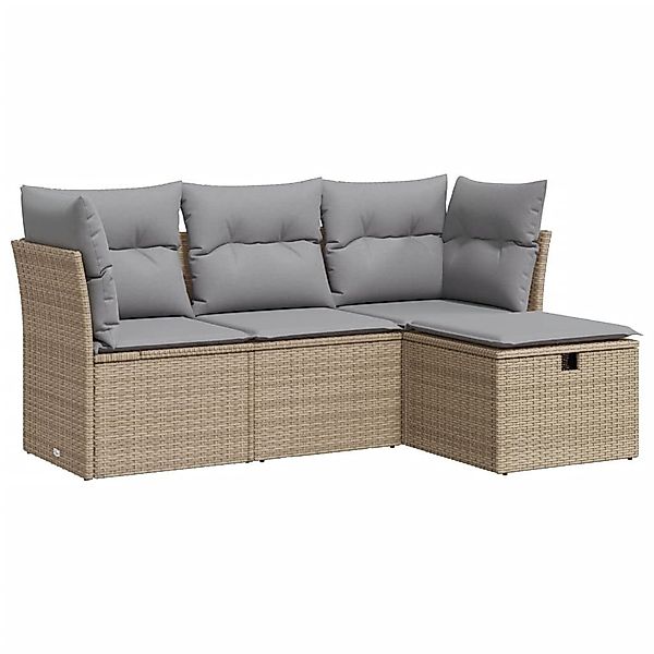 vidaXL Gartenlounge-Set 4-tlg. Garten-Sofagarnitur mit Kissen günstig online kaufen