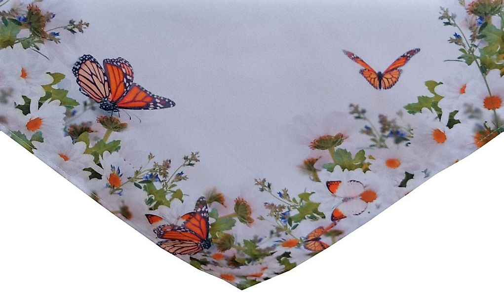 texpot Tischdecke Druck Blumen Schmetterlinge Frühling Tischläufer (1-tlg) günstig online kaufen