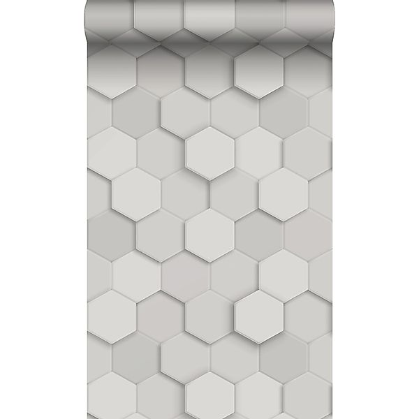 Origin Luxury Wallcoverings Tapete 3D Wabenmuster Hellgrau 53 Cm X 1005 Cm günstig online kaufen