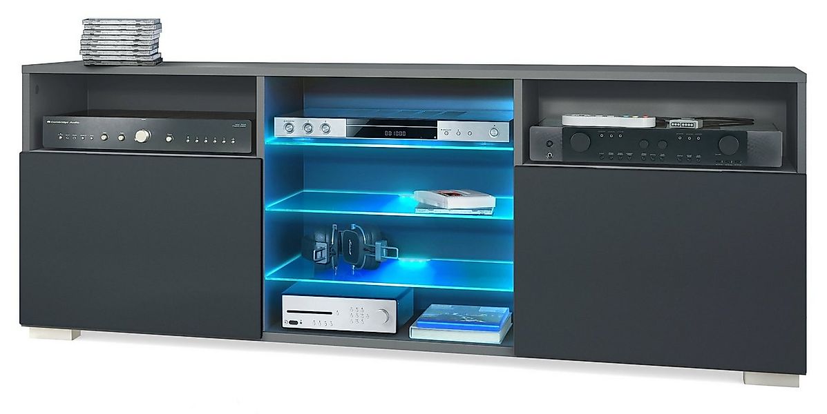 Vladon Lowboard Granada (TV-Kommode, mit 2 Türen und 6 offenen Fächern), An günstig online kaufen