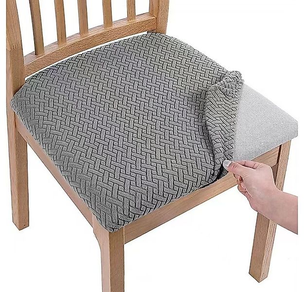 Coonoor Stuhlhusse Stuhlbezug Sitzfläche 4er Set, Stretch Bezug für Stühle günstig online kaufen
