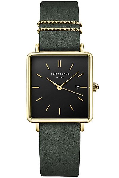 ROSEFIELD Quarzuhr Quarz Boxy Waldgrün/Goldfarben günstig online kaufen