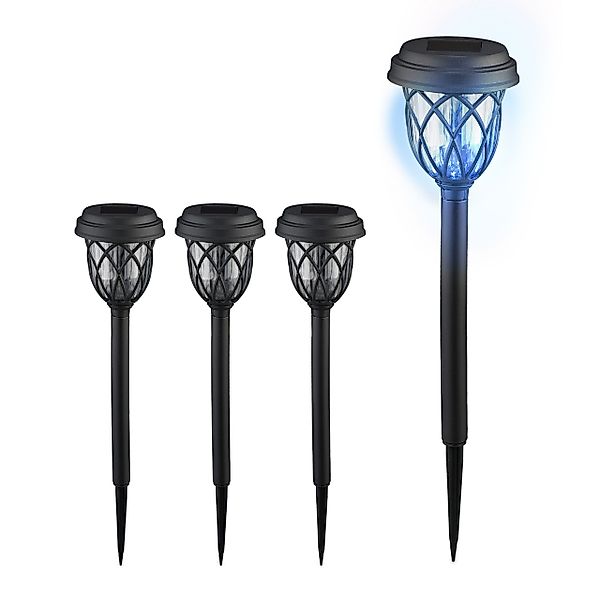 relaxdays LED Solarleuchte Solarlampen-Set Laterne, 4er günstig online kaufen