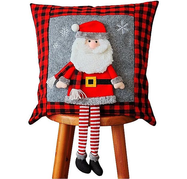 matches21 HOME & HOBBY Kissenbezüge Kissen-Bezug Weihnachtsmann grau bunt 4 günstig online kaufen