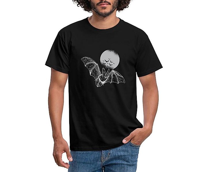 Spreadshirt T-Shirt Halloween Fledermaus Mit Vollmond Gruselig Männer T-Shi günstig online kaufen