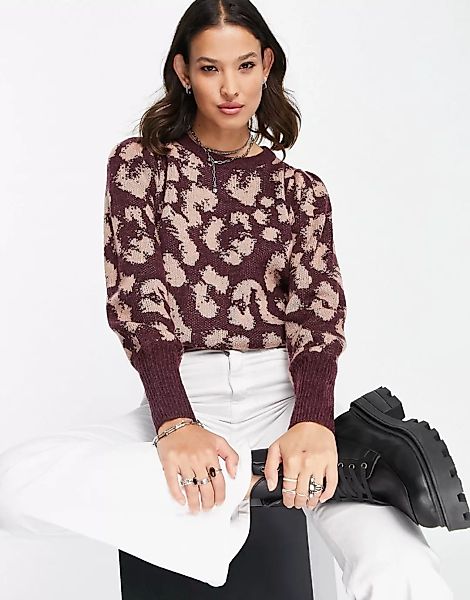 Vero Moda – Pullover mit Leopardenmuster in Rot-Mehrfarbig günstig online kaufen