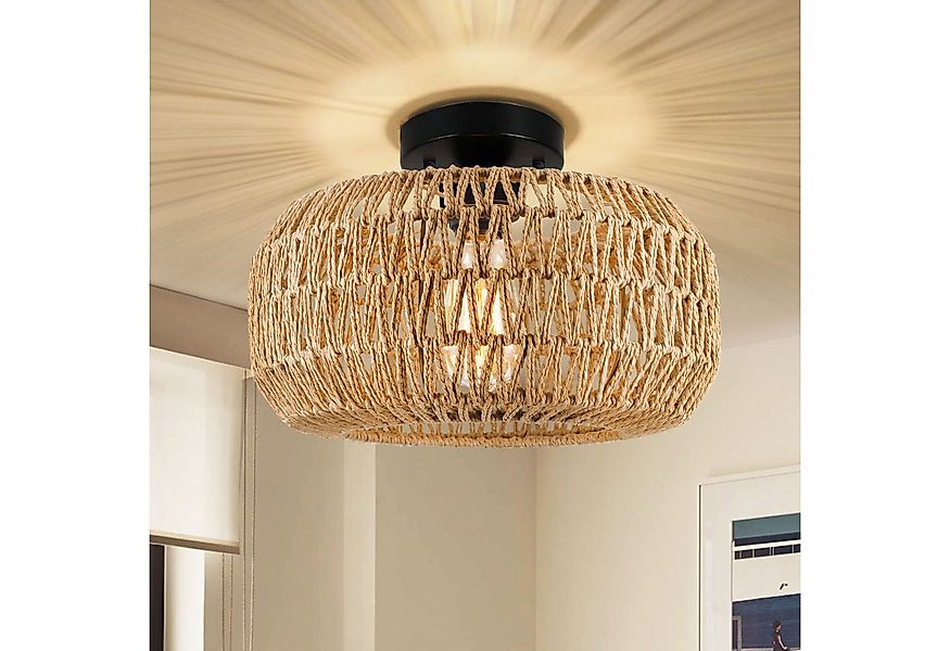 MUPOO Deckenleuchte Deckenleuchte Rattan Hängeleuchte,Pendelleuchte,Boho De günstig online kaufen