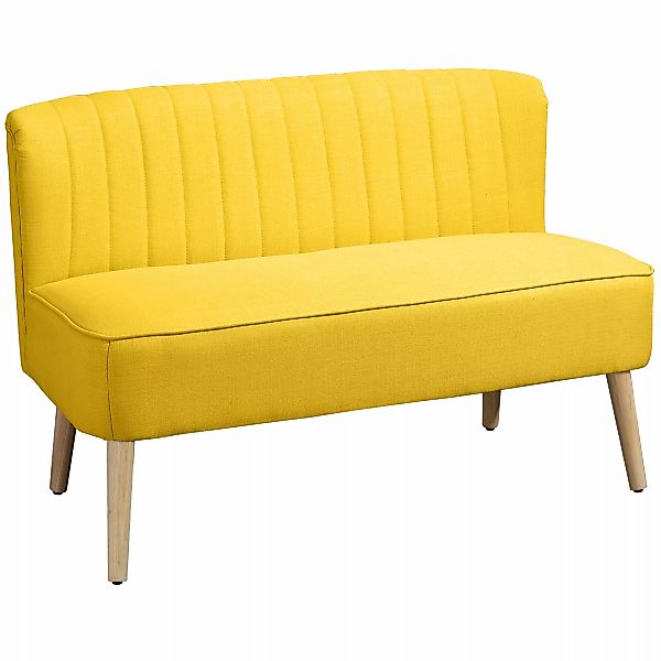 HOMCOM 2-Sitzer Stoffsofa Polstersofa Sitzmöbel Loungesofa Holz Schaumstoff günstig online kaufen
