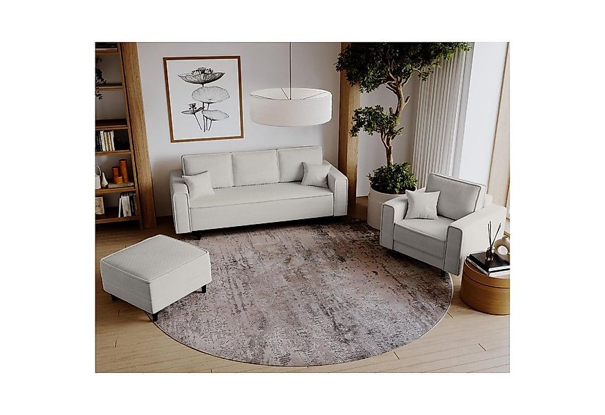 Beautysofa Polstergarnitur Monte, (Polsterset aus Cord-Bezug, Schlafsofa mi günstig online kaufen