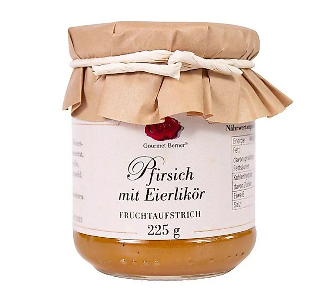 Gourmet Berner Fruchtaufstrich Pfirsich mit Eierlikör Brotaufstrich im Glas günstig online kaufen