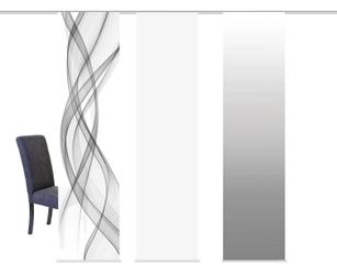 HOME WOHNIDEEN Schiebegardine "FERROLA" Klettband 3 Stk. tlg. HxB: 245x60, günstig online kaufen