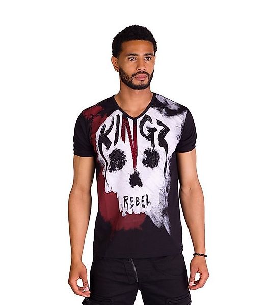 KINGZ T-Shirt KINGZ Herren T-Shirt mit Totenkopf Schwarz M günstig online kaufen