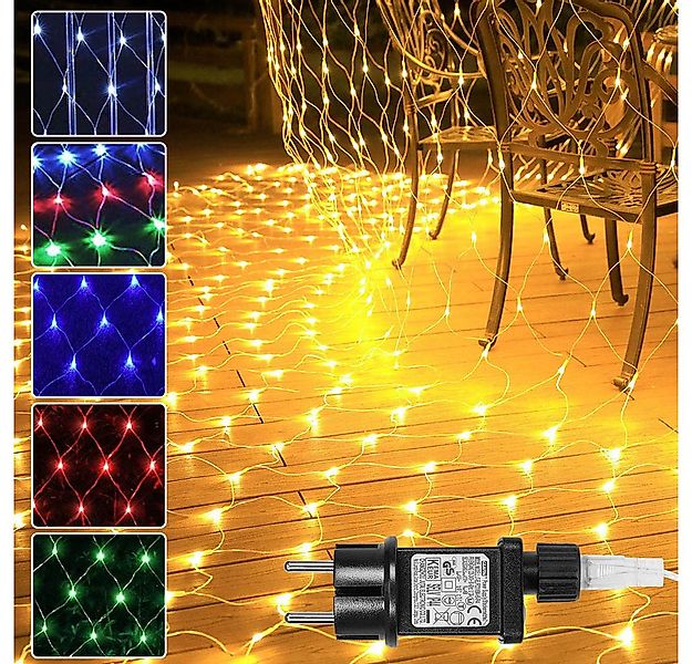 Rosnek Lichternetz Lichtervorhang mit Stecker, 8 Modi, Speicherfunktion, 31 günstig online kaufen