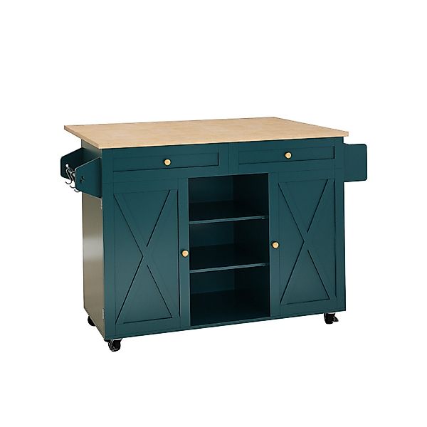 HOLTICO Küchenwagen mit abklappbarer Arbeitsplatte, Kücheninsel günstig online kaufen