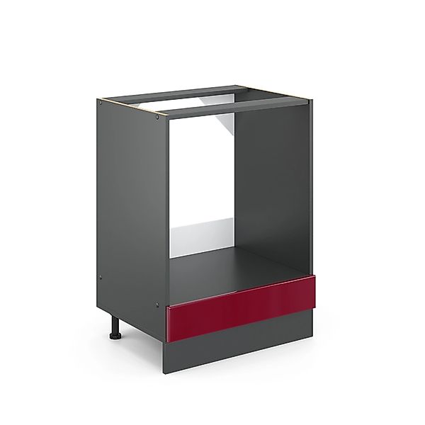 Vicco Herdumbauschrank R-Line Bordeaux Hochglanz/Anthrazit 60 cm ohne Arbei günstig online kaufen