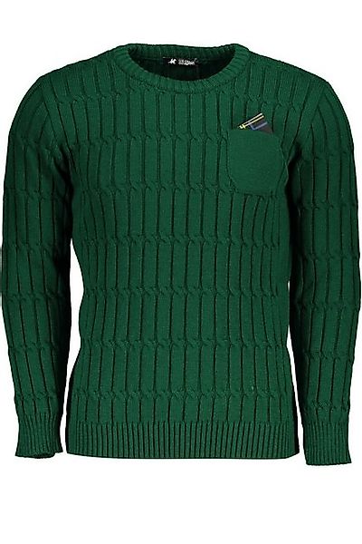 U.S. GRAND POLO Strickpullover Eleganter Herren-Pullover in Grün mit Zopfmu günstig online kaufen