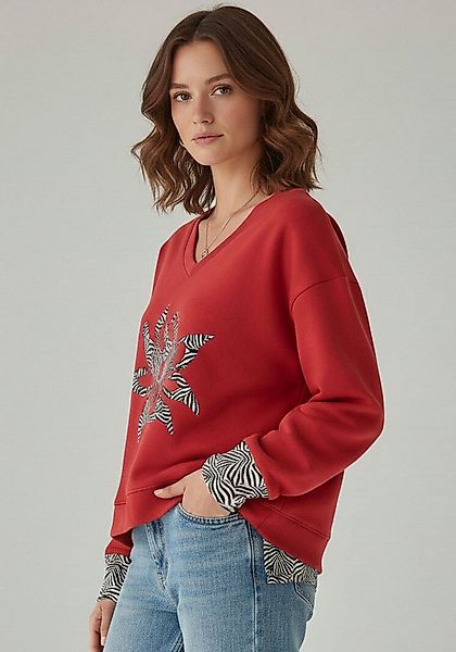 Laura Scott Sweater mit V-Ausschnitt, langärmlig, hüftlange Schnittform günstig online kaufen