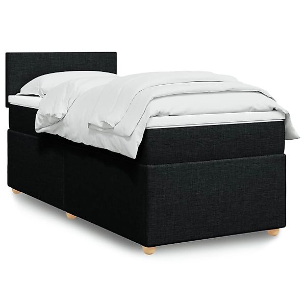 vidaXL Boxspringbett mit Matratze Schwarz 80x200 cm Stoff 3288802 günstig online kaufen