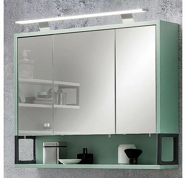 Lomadox Spiegelschrank LIMOGES Badezimmer -80 in Mintgrün mit LED-Beleuchtu günstig online kaufen