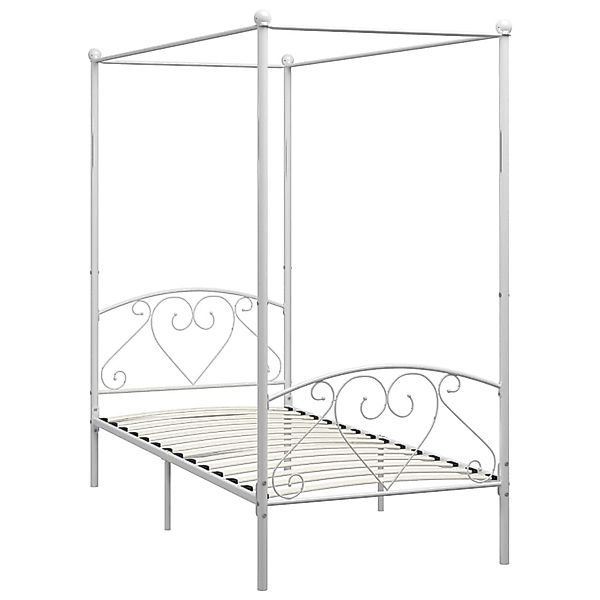 Himmelbett-gestell Weiß Metall 100 X 200 Cm günstig online kaufen