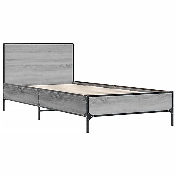 vidaXL Bettgestell Grau Sonoma 75x190 cm Holzwerkstoff und Metall 845560 günstig online kaufen