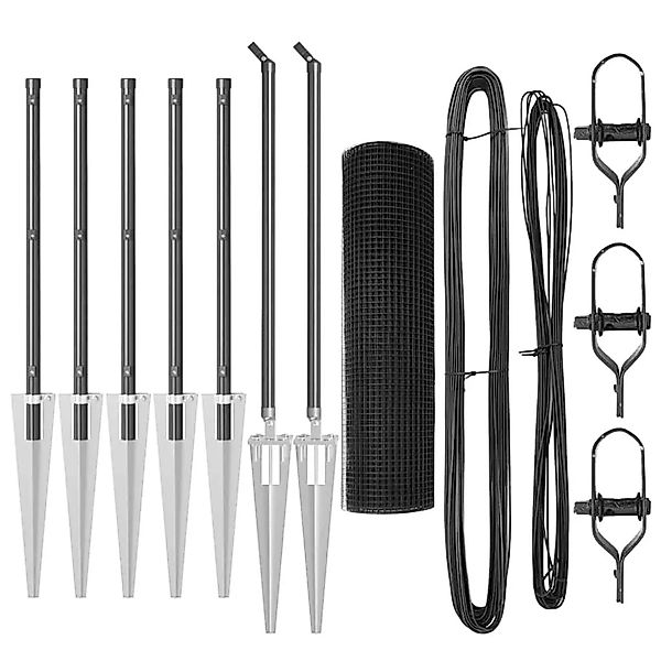 vidaXL Zaunpfosten Grau 10 x 0,8 m 12 x 12 mm Maschendraht 3352159 günstig online kaufen