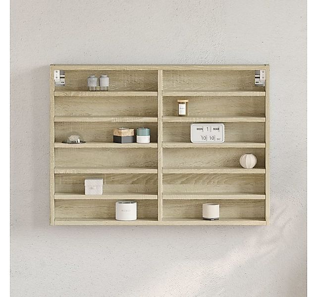 vidaXL Schrankmodule Vitrinenschrank Sonoma-Eiche 80x8,5x58 cm Holzwerkstof günstig online kaufen
