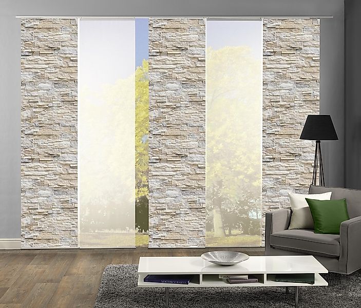 HOME WOHNIDEEN Schiebegardine »WALLIS«, (5 St.), HxB: 245x60, inkl. Befesti günstig online kaufen
